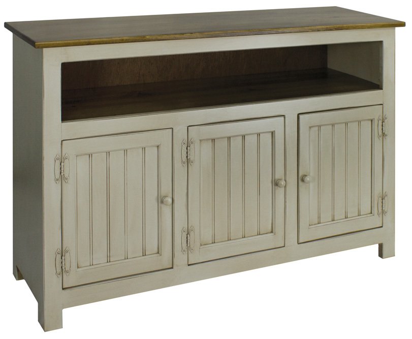 Hidden Acres Entertainment Center white and wood-811x667