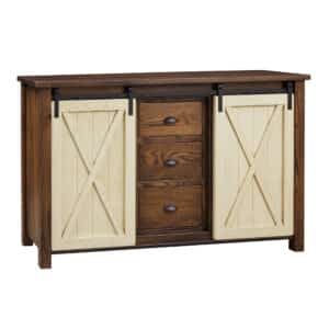 Lahoma Server w/ 3-Drawers and Sliding Barn Doors
