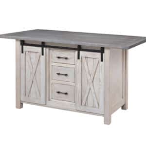 Lahoma Island w/ 3 Drawers and 2 Sliding Barn Doors & Rough Sawn Top