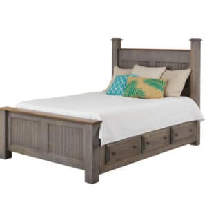 Rustic Bedroom Post Bed w/Chest of Drawers