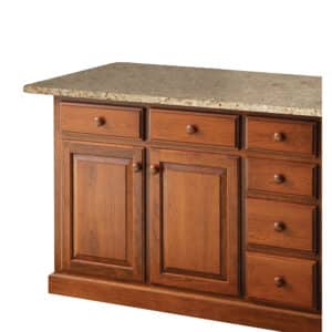 Traditional Island w/ 6 Drawers and 2 Doors w/ Granite Top