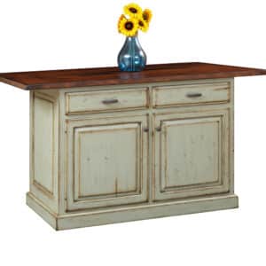 Traditional Island w/ 2 Drawers and 2 Doors & Rough Sawn Top