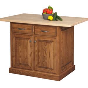 Traditional Island w/ 2 Drawers and 2 Doors & Butcher Block Top