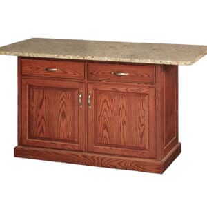 Traditional Island w/ 2 Drawers and 2 Doors w/ Granite Top