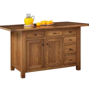 Ancient Mission Island w/ 6 Drawers and 2 Doors & Rough Sawn Top