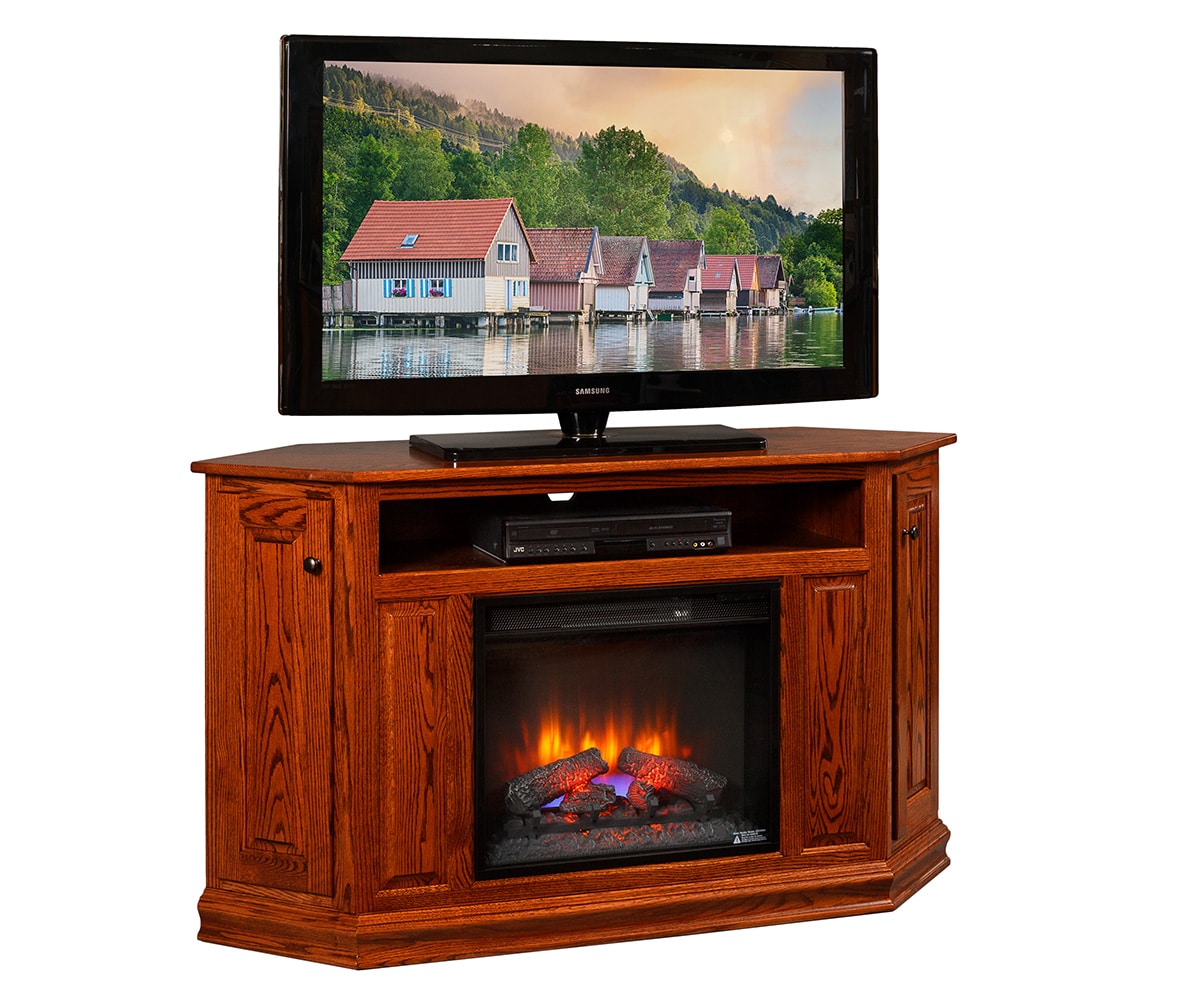 Corner TV Stand with Electric Fireplace - Lapps Dutch Furniture