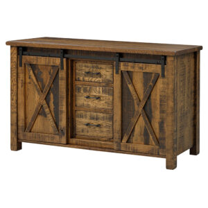Lahoma Server w/ Sliding Barn Doors and 3-Drawers