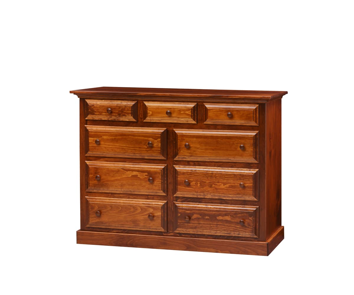 Rustic Bedroom 9-Drawer Dresser - Lapps Dutch Furniture