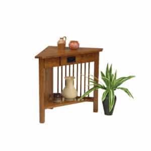 Mission Corner Table w/Drawers