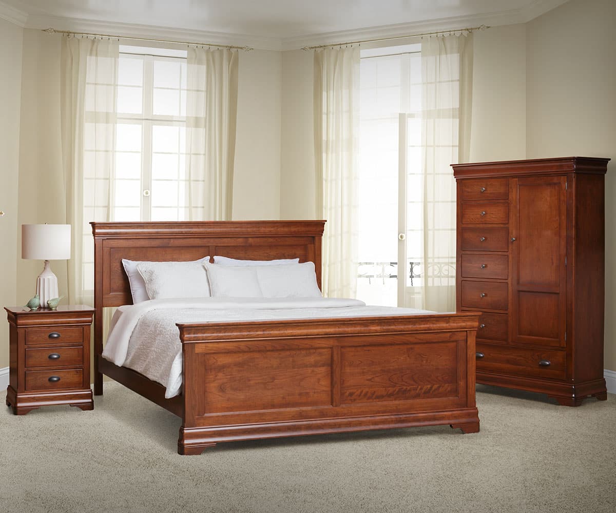 Calais Sleigh Bed With High Footboard and Underbed Storage - Lapps Dutch Furniture