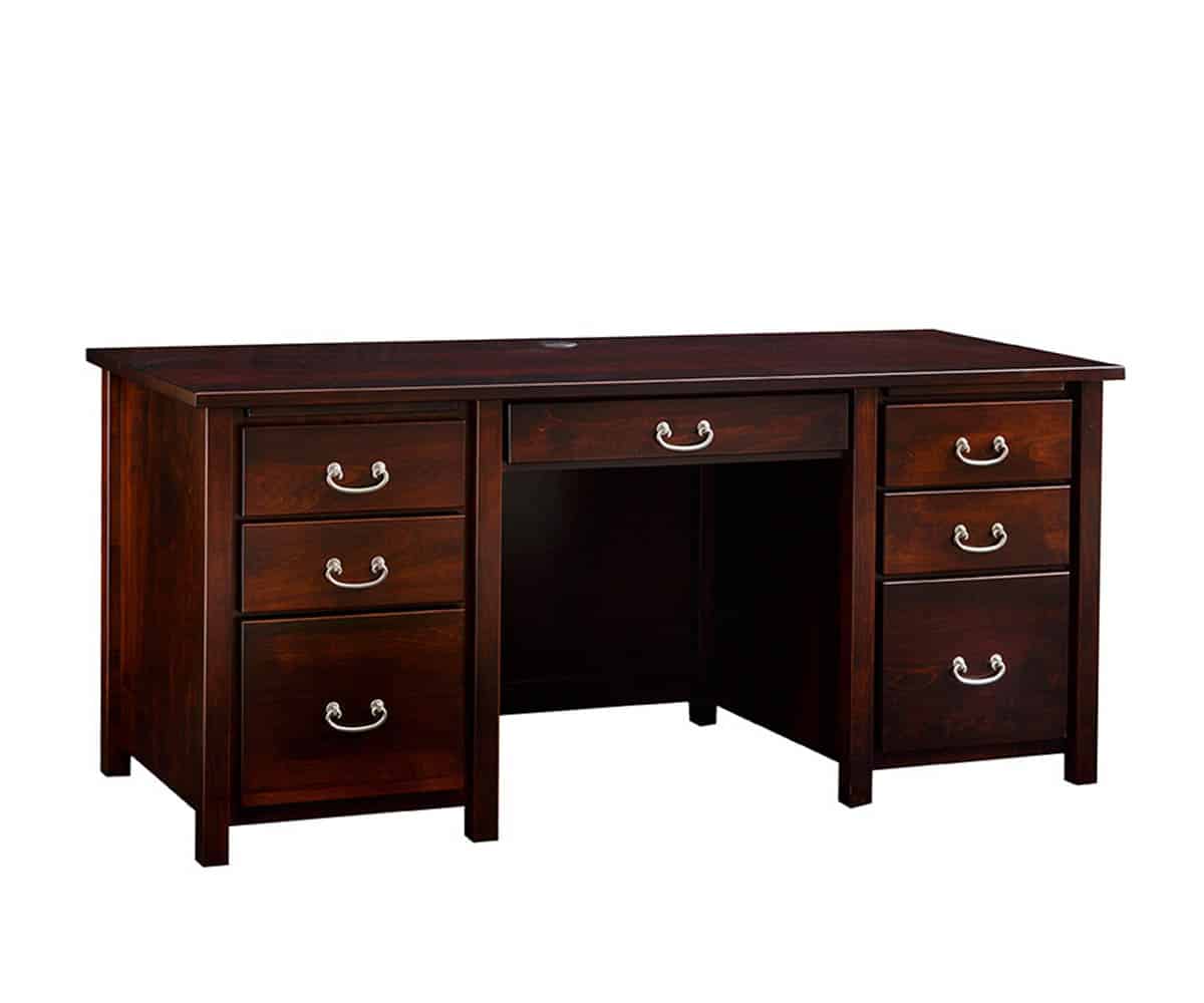 Eshton Double Pedestal Desk & Hutch - Lapps Dutch Furniture