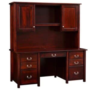 Eshton Double Pedestal Desk & Hutch