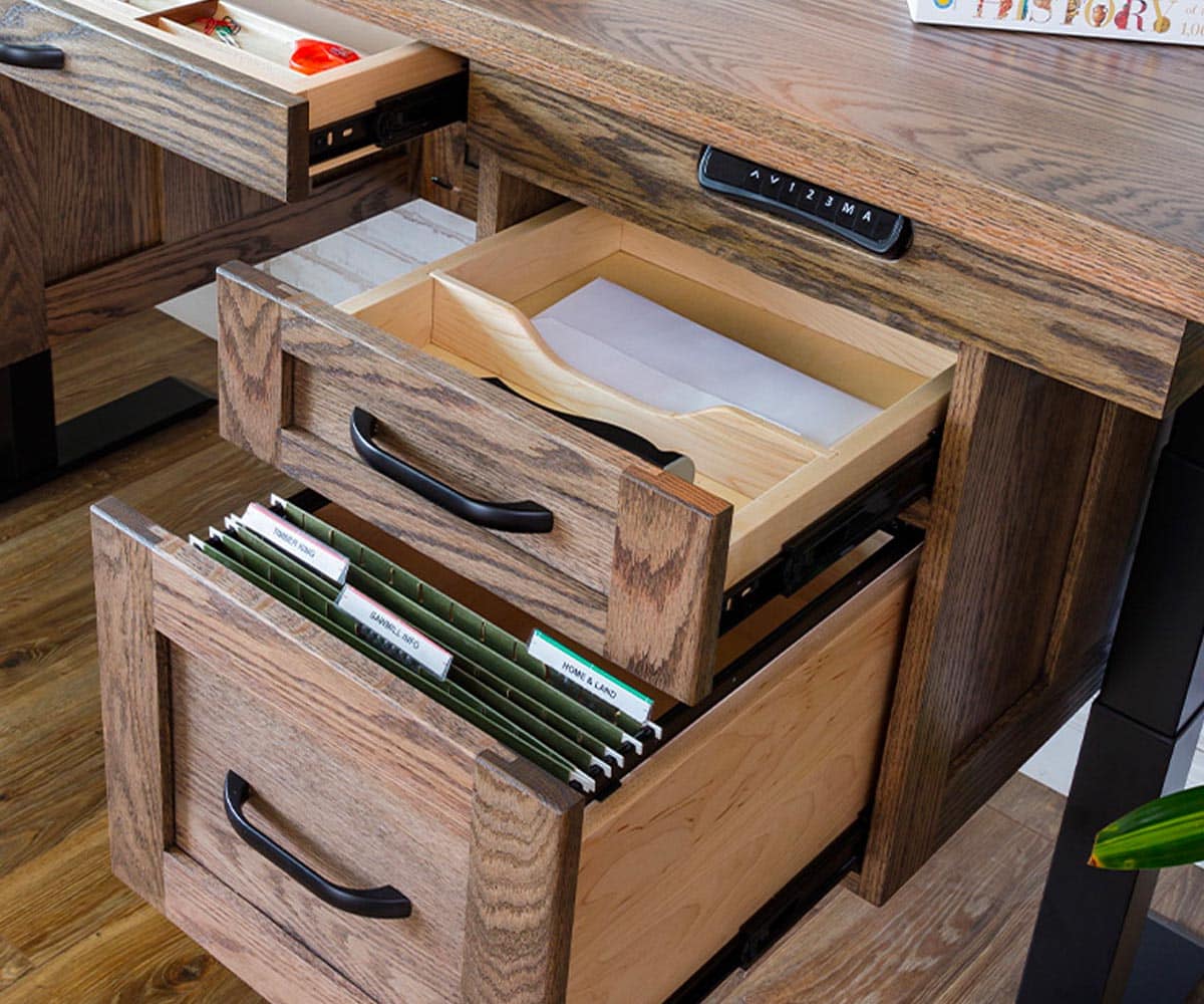 Westin Single Pedestal Lift Desk - Lapps Dutch Furniture