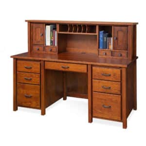 Eshton Double Pedestal Desk and Hutch