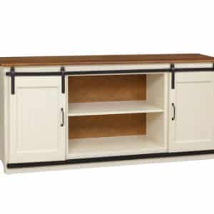 73" TV Cabinet w/ Barn Door & Adjustable Shelf