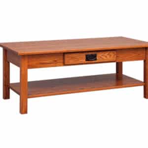 Mission Coffee Table with Drawer & Shelf