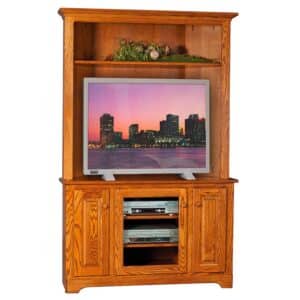 Corner TV Stand with Hutch