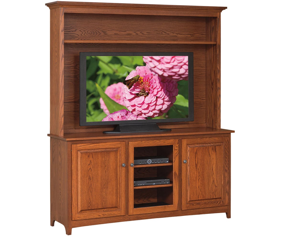 Shaker TV Stand with Hutch - Lapps Dutch Furniture