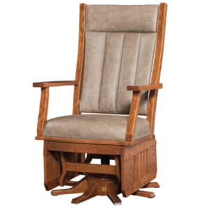 Mission Swivel Glider with Slat Sides - Lapps Dutch Furniture