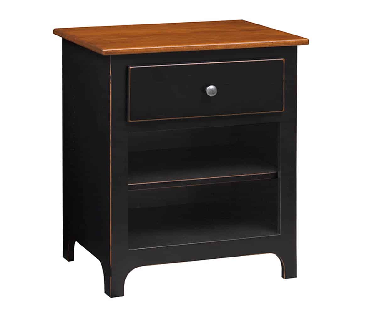Plymouth 1 Drawer Nightstand with Open Shelf - Lapps Dutch Furniture