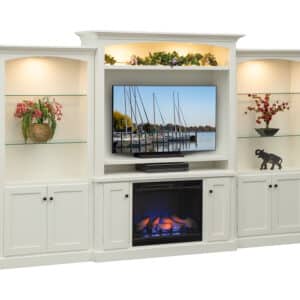 Entertainment Center with 28″ Fireplace Insert - Lapps Dutch Furniture