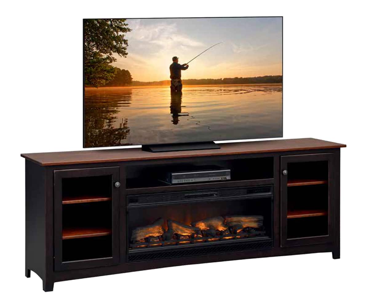 Shaker TV Stand with 42″ Fireplace Insert - Lapps Dutch Furniture