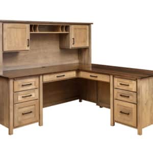 Shelton L Desk and Hutch